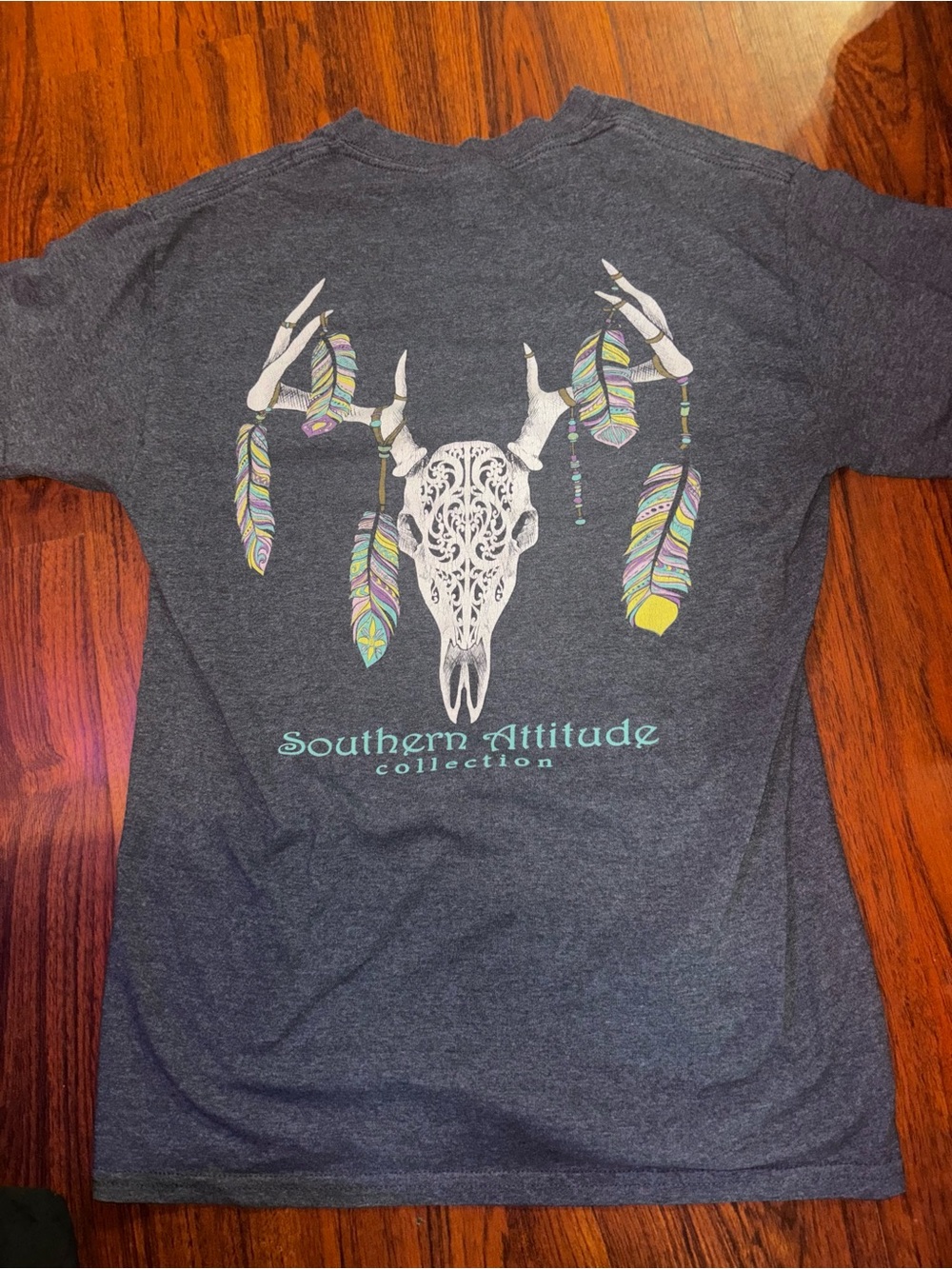 Southern Attitude  women’s Heather Navy Graphic Tee